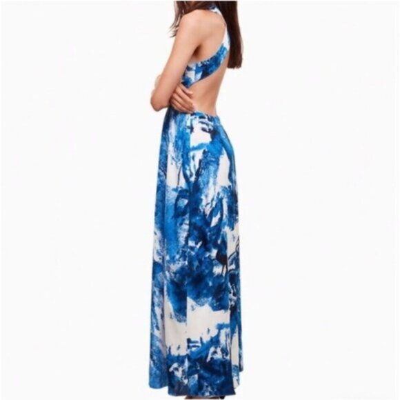 Aritzia Talula Peekaboo Maxi Dress Blue White XS - Picture 2 of 12